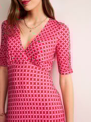 Boden Red Rebecca Jersey Midi Tea Dress - Image 4 of 6