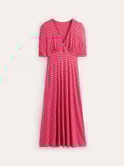 Boden Red Rebecca Jersey Midi Tea Dress - Image 6 of 6