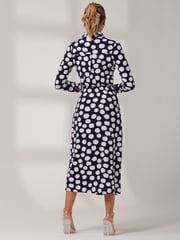 Jolie Moi Blue Reana Front Wrap Jersey Shirt Dress - Image 2 of 7