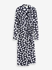 Jolie Moi Blue Reana Front Wrap Jersey Shirt Dress - Image 7 of 7