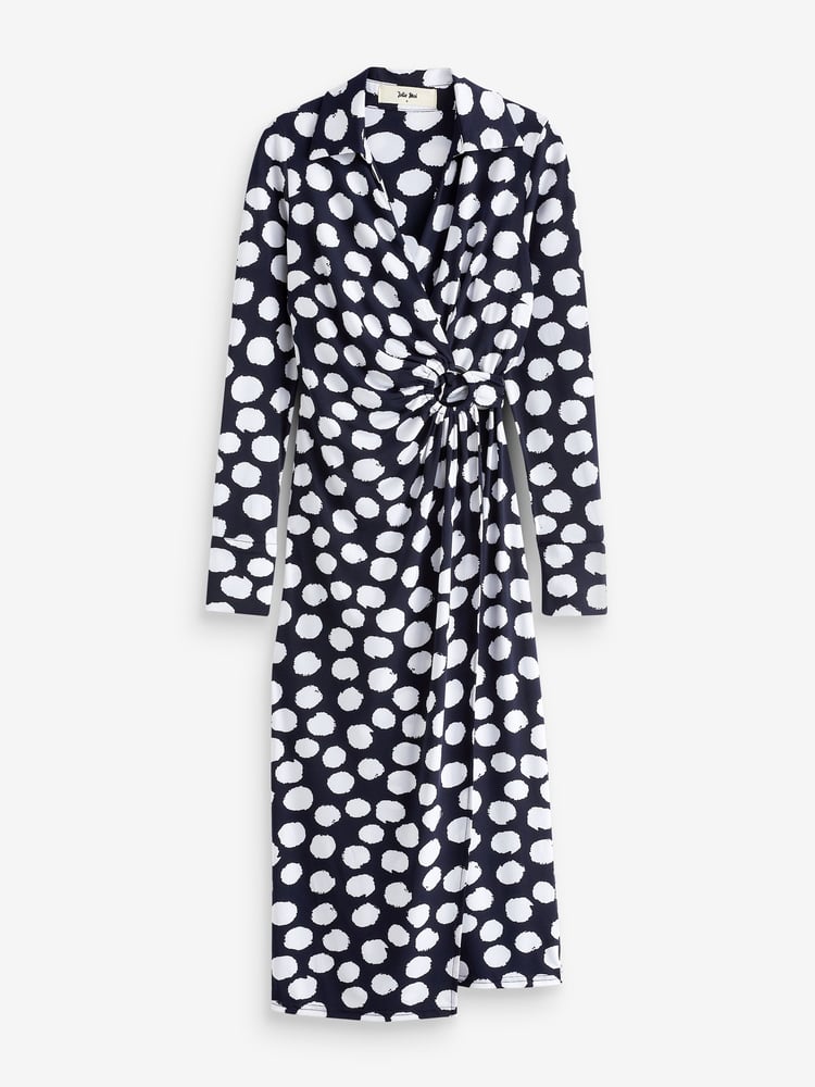 Jolie Moi Blue Reana Front Wrap Jersey Shirt Dress - Image 7 of 7