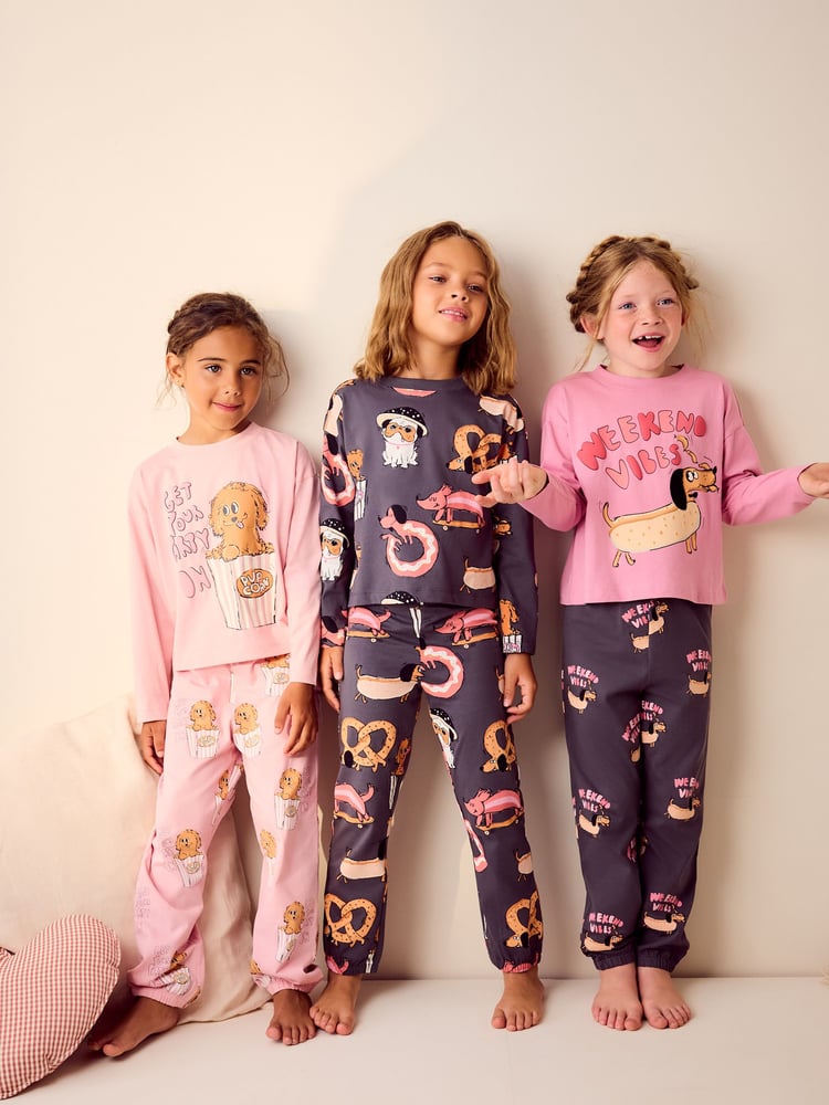 Charcoal Grey Jogger Pyjamas 3 Pack (3-16yrs) - Image 1 of 13