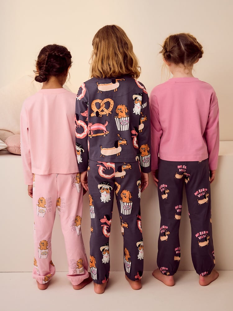 Charcoal Grey Jogger Pyjamas 3 Pack (3-16yrs) - Image 2 of 13