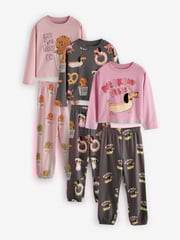 Charcoal Grey Jogger Pyjamas 3 Pack (3-16yrs) - Image 6 of 13