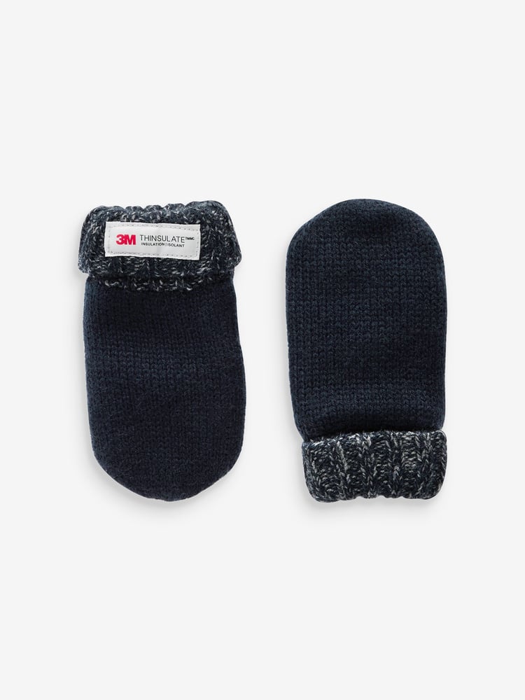 Navy Blue Thinsulate™ Mittens 2 Pack (3mths-6yrs) - Image 2 of 4 Navy Blue Thinsulate™ Mittens 2 Pack (3mths-6yrs) - Image 2 of 4