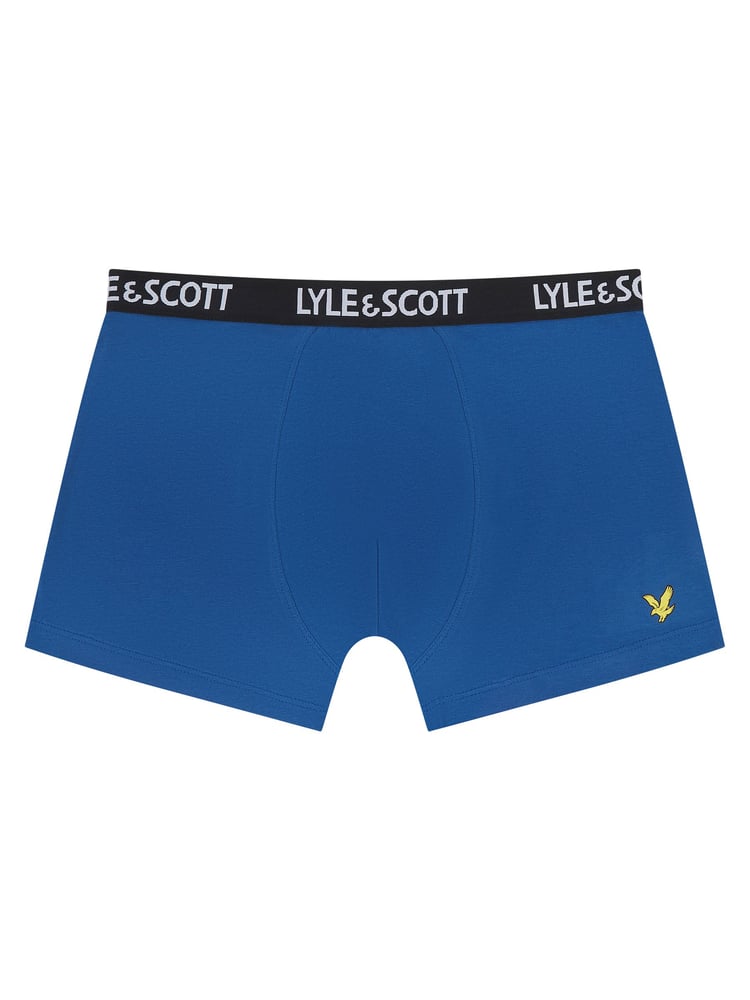 Lyle & Scott Blue Boys Markus Underwear Trunks 3 Pack - Image 4 of 4