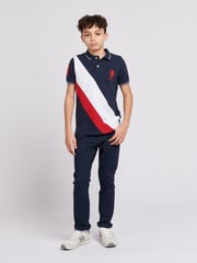 U.S. Polo Assn. Blue Boys 100% Cotton Player 3 Sash Polo Shirt - Image 3 of 7