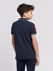 U.S. Polo Assn. Blue Boys 100% Cotton Player 3 Sash Polo Shirt - Image 4 of 7