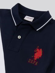 U.S. Polo Assn. Blue Boys 100% Cotton Player 3 Sash Polo Shirt - Image 7 of 7