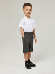 Trutex Junior Boys Slim Leg Grey 2 Pack School Shorts - Image 2 of 5