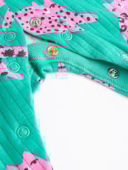 Pink/Green Popper Baby 100% Cotton Sleepsuits 3 Pack (0mths-2yrs) - Image 11 of 11