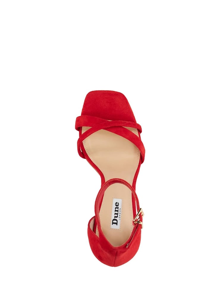 Dune London Red Madrina Cross Vamp Heeled Sandals - Image 5 of 5