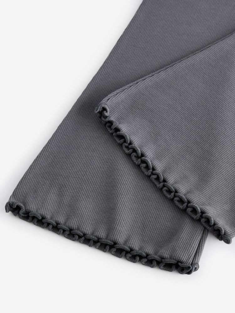 Charcoal Grey 1 Pack Rib Flare Leggings (3-16yrs) - Image 8 of 8