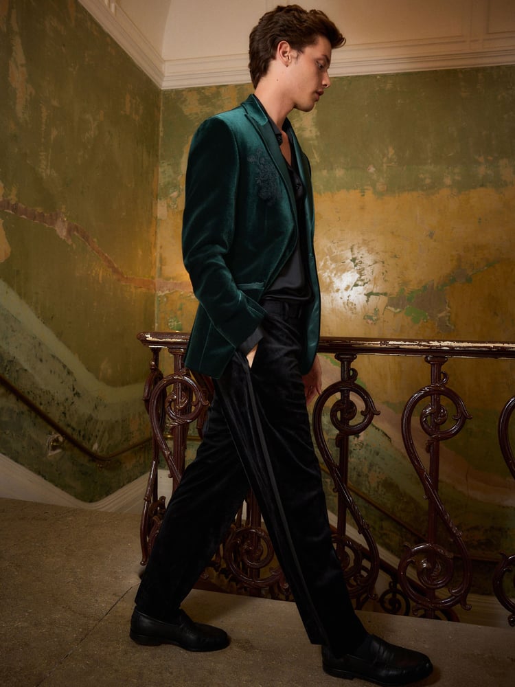 Black EDIT Wide Leg Tuxedo Trousers - Image 2 of 6