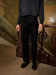 Black EDIT Wide Leg Tuxedo Trousers - Image 3 of 6