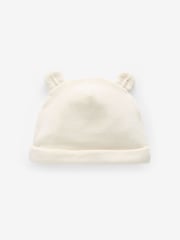 Cream Velour Baby Beanie Hats 2 Pack (0-12mths) - Image 2 of 4