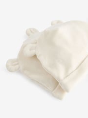 Cream Velour Baby Beanie Hats 2 Pack (0-12mths) - Image 3 of 4