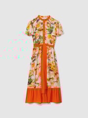 Raishma Silk Floaty Sleeve Midi Dress - Image 2 of 5