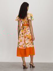 Raishma Silk Floaty Sleeve Midi Dress - Image 4 of 5