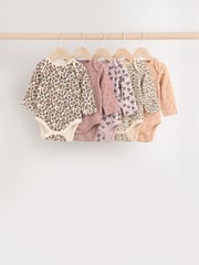 Neutral 5 Pack Baby 100% Cotton Bodysuits 5 Pack - Image 1 of 12