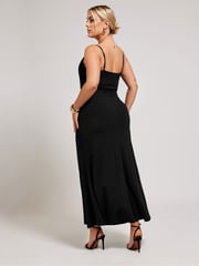 Yours Curve Black London Lace Cowl Neck Maxi Dress - Image 3 of 4