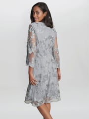 Gina Bacconi Grey Savoy Embroidered Lace Mock Jacket With Jersey Dress - Image 2 of 4