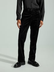 Black Velvet Tuxedo Trousers - Image 1 of 11
