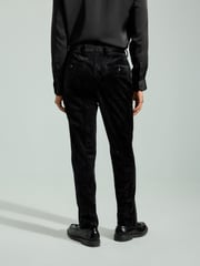Black Velvet Tuxedo Trousers - Image 3 of 11