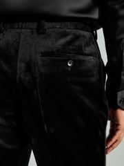 Black Velvet Tuxedo Trousers - Image 6 of 11