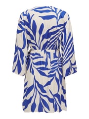JDY Blue Leaf Print Wrap Mini Dress - Image 8 of 8