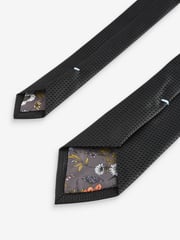 Black Slim Textured Tie - Image 3 of 3