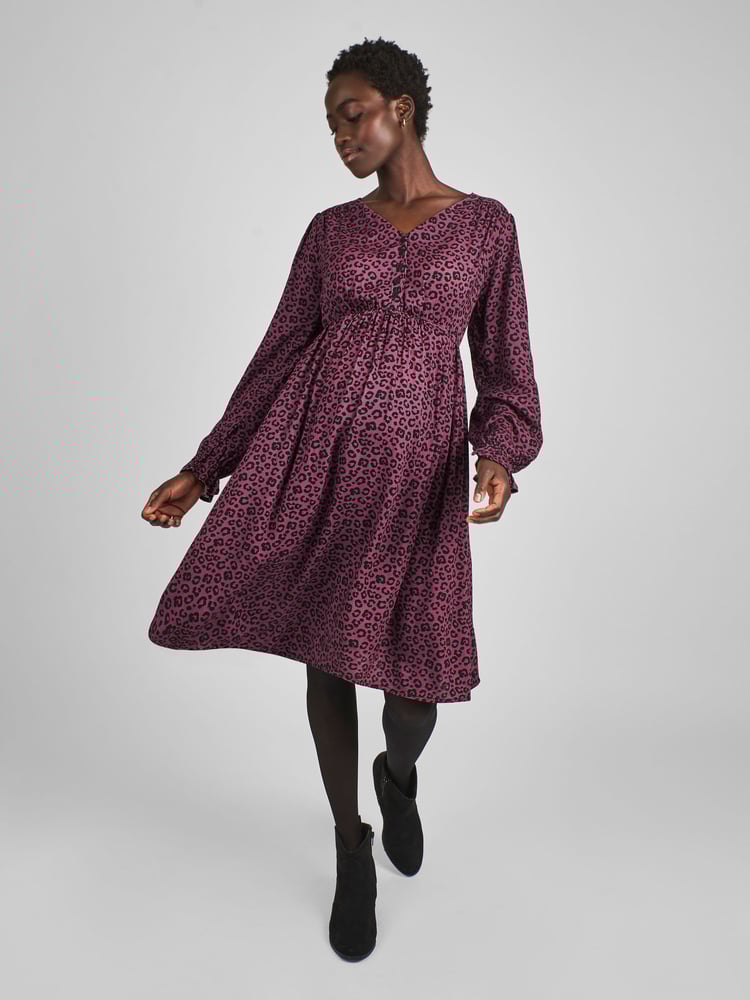 JoJo Maman Bébé Pink V-Neck Maternity Mini Dress - Image 1 of 5