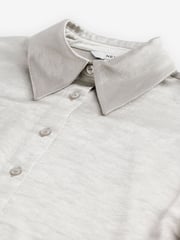 Silver Textured Metallic Satin Shirt - Image 6 of 9