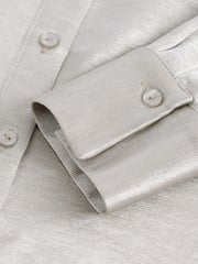 Silver Textured Metallic Satin Shirt - Image 9 of 9