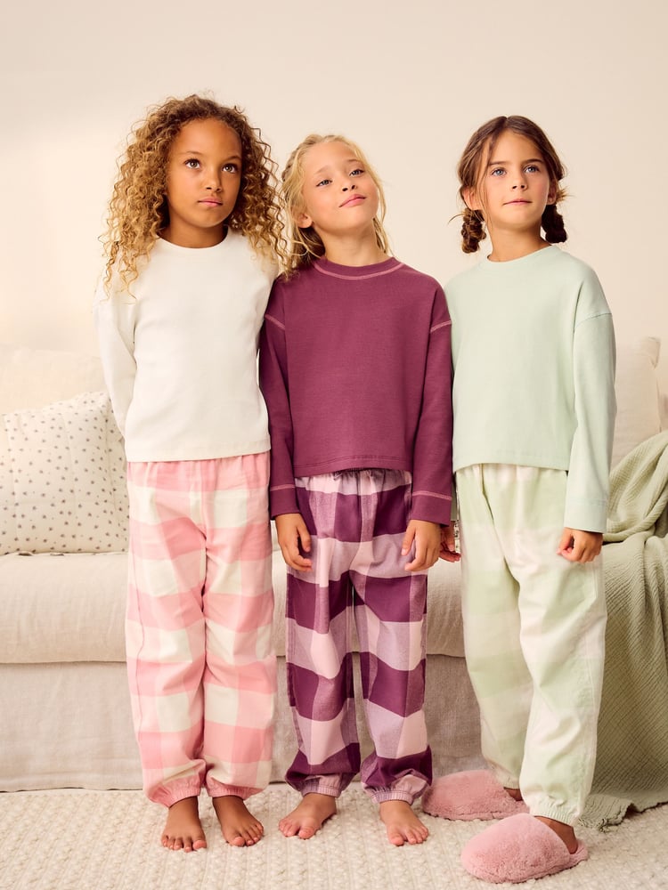 Green/Purple Woven Joggers Pyjamas 3 Pack (3-16yrs) - Image 1 of 12