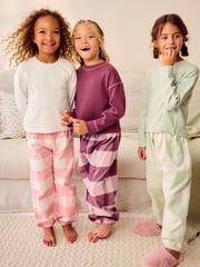 Green/Purple Woven Joggers Pyjamas 3 Pack (3-16yrs) - Image 2 of 12