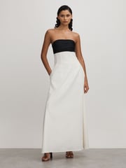 Anna Quan Linen-Jersey Strapless Maxi Dress - Image 1 of 5