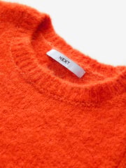 Orange Short Sleeve Crew Neck Jumper With Wool - Image 7 of 8