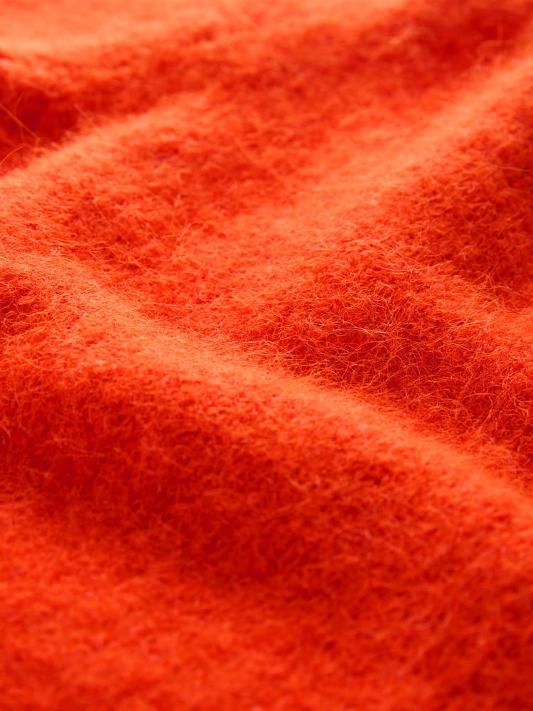 Orange Short Sleeve Crew Neck Jumper With Wool - Image 8 of 8