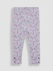 JoJo Maman Bébé Lilac Purple Ditsy Floral 2-Pack Leggings - Image 2 of 7
