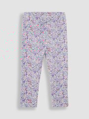 JoJo Maman Bébé Lilac Purple Ditsy Floral 2-Pack Leggings - Image 3 of 7