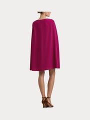 Lauren Ralph Lauren Pink Cape Georgette Cocktail Dress - Image 6 of 9