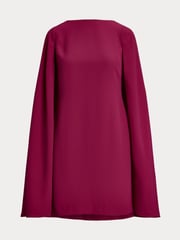 Lauren Ralph Lauren Pink Cape Georgette Cocktail Dress - Image 9 of 9