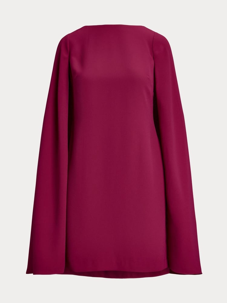 Lauren Ralph Lauren Pink Cape Georgette Cocktail Dress - Image 9 of 9 Lauren Ralph Lauren Pink Cape Georgette Cocktail Dress - Image 9 of 9