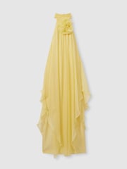 Halston Removable Ruffle Chiffon Maxi Dress - Image 2 of 6
