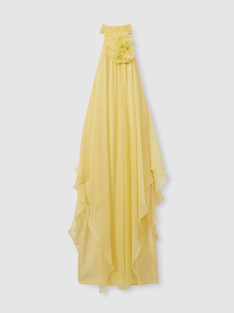 Halston Removable Ruffle Chiffon Maxi Dress - Image 2 of 6