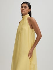 Halston Removable Ruffle Chiffon Maxi Dress - Image 3 of 6