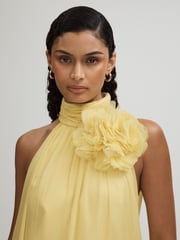 Halston Removable Ruffle Chiffon Maxi Dress - Image 4 of 6