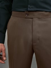 Brown Slim Fit Tape Detail Tuxedo Trousers - Image 2 of 8
