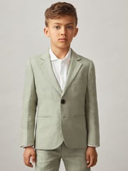 Reiss Apple Kin 3-9 yrs Linen Single Breasted Blazer - Image 1 of 5